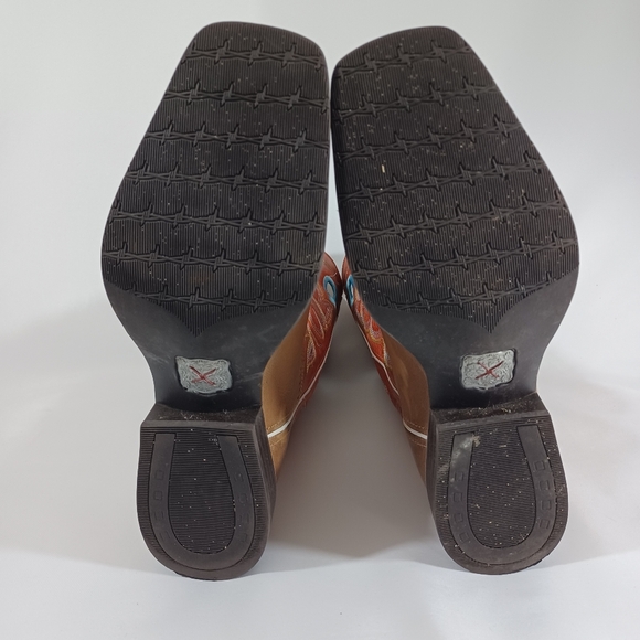 Leather Cowboy Broad Square Toe Ruff Stock Twisted X Men's See Desc and Pictures - Picture 6 of 11